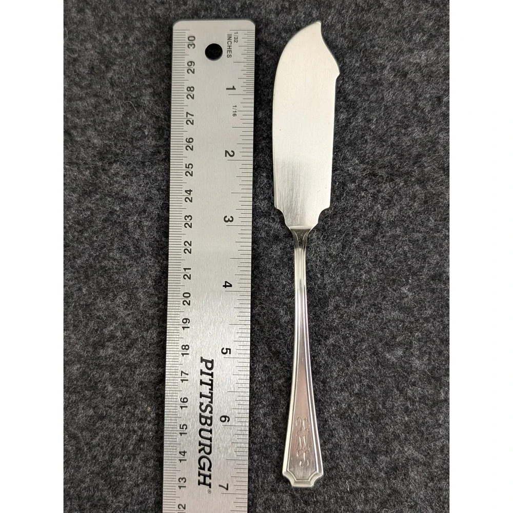Durgin Gorham Fairfax Sterling Silver Butter Spreader Monogram HML 1910 6.75 In